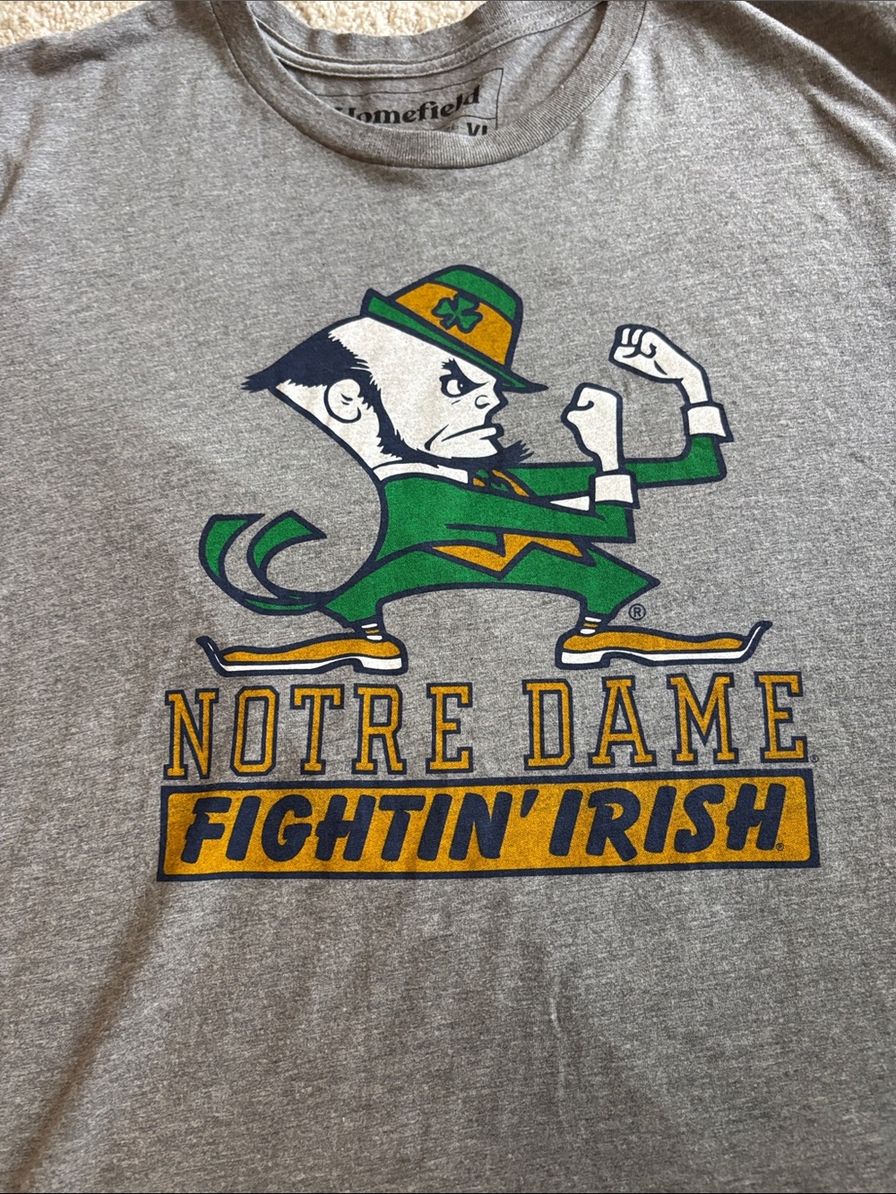 Notre Dame Fightin' Irish Grey Short Sleeve T-Shirt